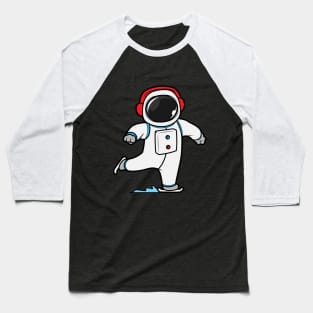 Astronaut at ice skating with ice skates Baseball T-Shirt